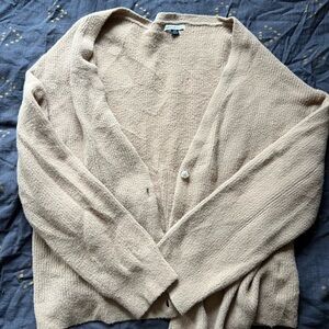 American Eagle Outfitters Beige V-Neck Button Cardigan
